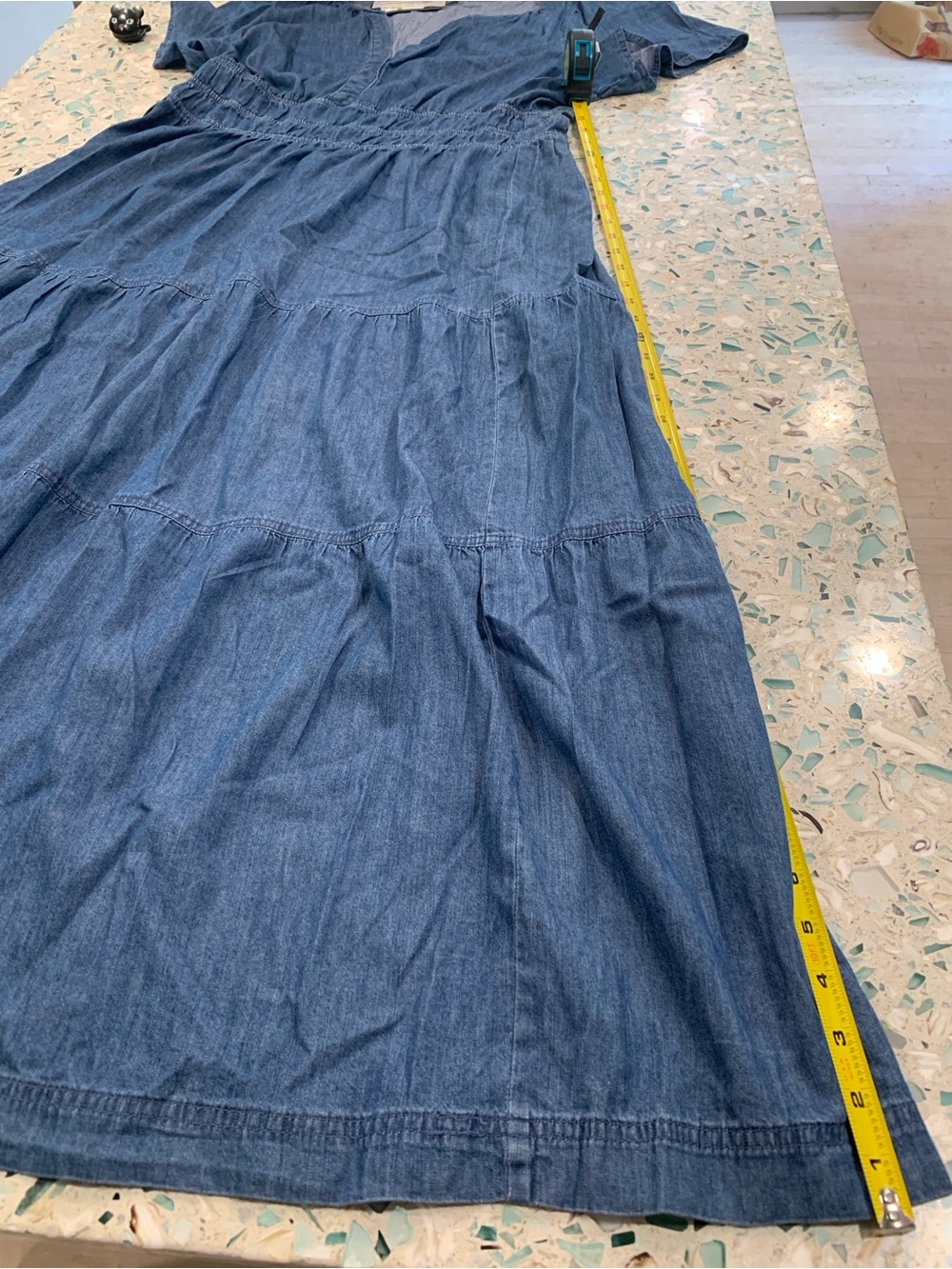 Tommy Hilfiger Blue Denim-Style Tiered Maxi Dress Size 14 Have tags worn once - Picture 13 of 13
